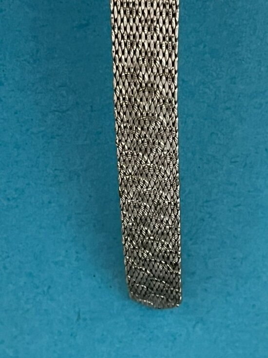 Vintage Stellaris Watch Women Silver Tone Oval Dial 17J  w mesh band manual main image 6